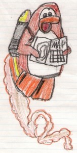 Rocket Penguin by Liz