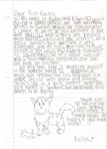 Katia’s Letter to Erin Hunter