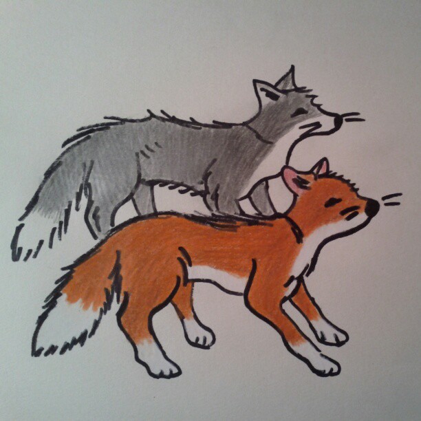 "Alter Egos"This is just a fox and a wolf. They look similar, but are entirely different.