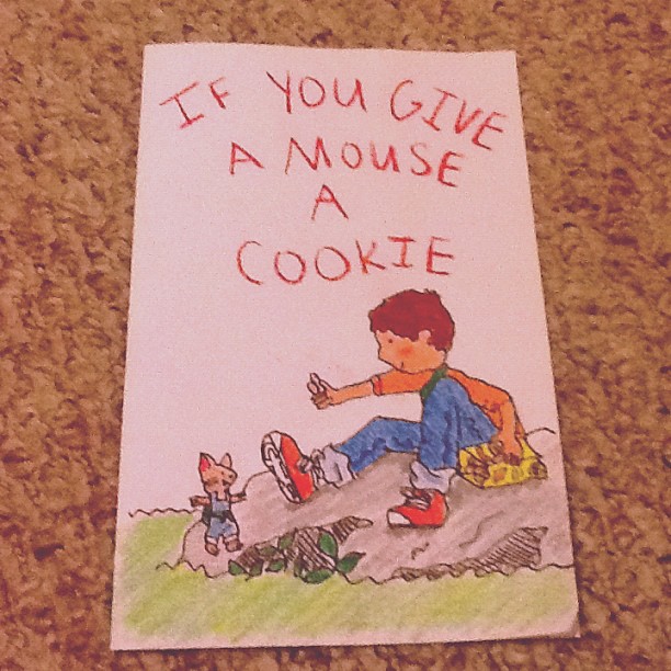 My project for English. Anyone remember this book? I still have it :D #ifyougiveamouseacookie