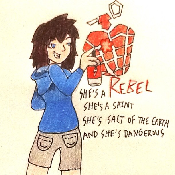 Inspired by my favorite song by Green Day, "She's A Rebel". I drew this for @i_am_strawbree 's contest for drawing her character Joey. #joeyscontestrounduno