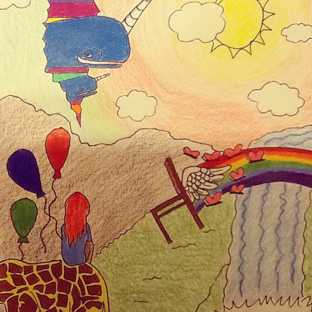 Oh, Just your average evening, sitting on the back of a giraffe, watching the whales break the sky and attempt to eat the sun.------------------Most of this was inspired by @lovepaperplane and her inspiring photos, so do check her out :3