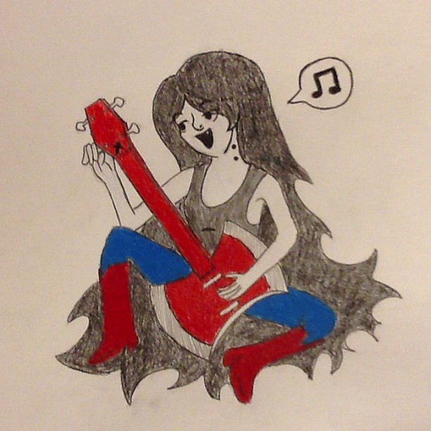 #marcelinethevampirequeenfrom #adventuretime ((Is the tooth on my paper not working, or am I just a lazy colorer today :/))