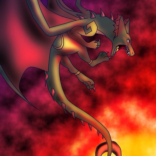 Flawless artwork by GlowBlade98 on DeviantArt of the dragon I had up for adopt. I'm going to let her have it :D