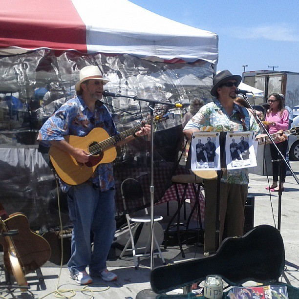 Live music at the farmers market! These two guys are playing originals. There really good!