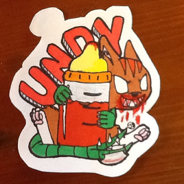 Last badge, little Undy drinking blood  Percussion concert was A M A Z I N G so expect some band art coming up next :D