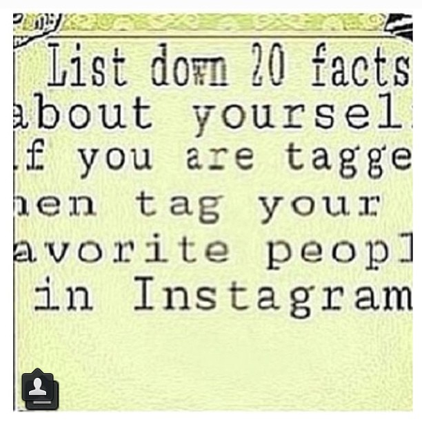 So I was tagged by a person. Weee.______(if you care) ______1) My real name is katia Jaybee is my screen name for everything 2) I have very curly hair3) I am in marching band and I march bass 34) I am one of three girls in percussion, but the only girl in battery5) I like to skate6) I design skateboards but I never actually put a design on one7) I want to learn how to surf8) The beach is my home9) I just ate a salad for dinner and an apple for desert 10) I have a leopard gecko named Rhombus an a dog named Benji11) I like stuffed animals 12) I have never changed my instagram username 13) I originally made OCs because I had no friends .-.14) The Untamed was my first official OC15) I am crushing and it's crushing me16) I went to the concert in the park today17) My favorite color is green18) I went to space camp once and my call sign was Hawk19) I'm lactose intolerant20) My birthday is on Tuesday  Goodnight