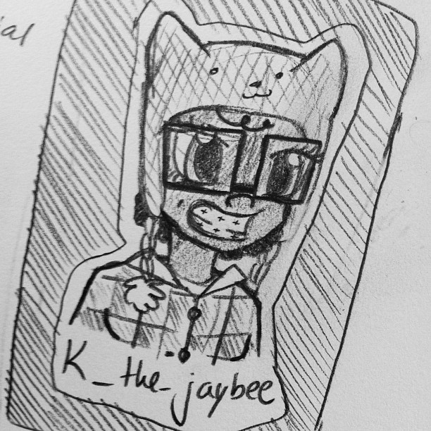 Since I'm jn the mood for drawing humans, I drew myself in my natural state. Cat Hat on... check. Flannel... check. Glasses... check. Awkward smile w/ braces... check. Yep that is me in one picture. #TheJaybee