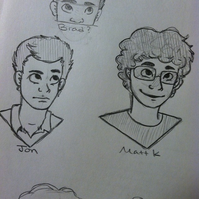 More relatively accurate drawings of people from my drumline