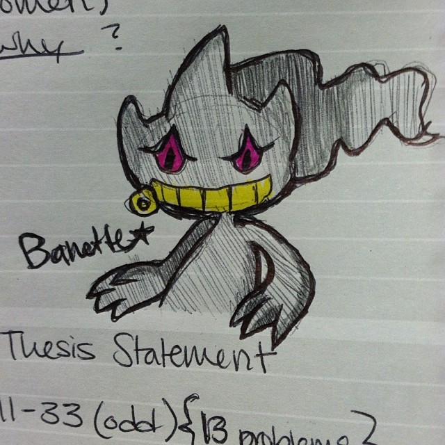 Doing this out of order but #pokeddexy day 2, fav dark type is Banette :))
