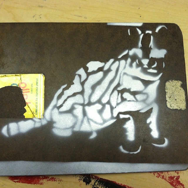 I made a stencil during art and sprayed my clipboard B)