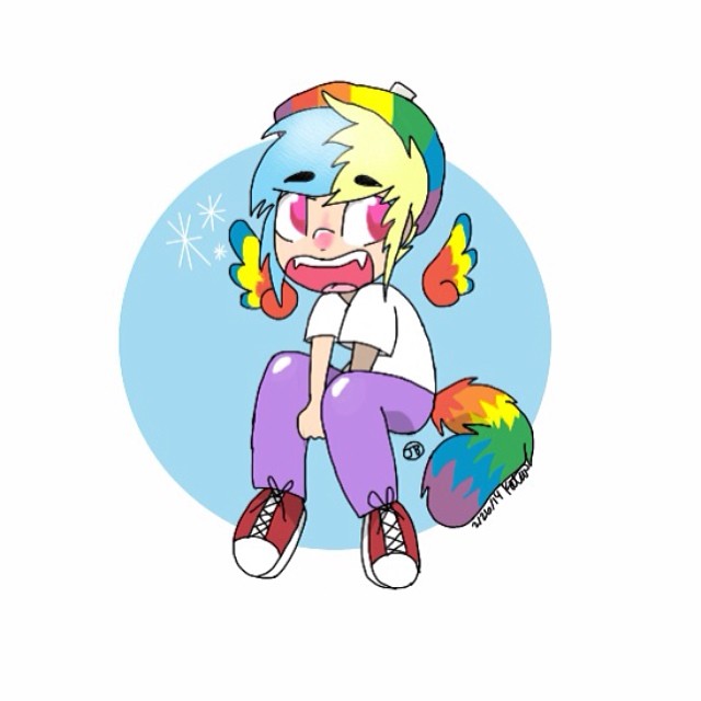 Finally finished @swiftstripe s new profile picture!! Normally I'm not a fan on Rainbow characters but Prism is way cool B)