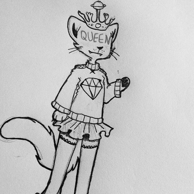 Debating on what media to use to color this :/ #batteryqueen