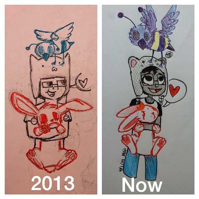 Look at that improvement!! When ever I feel like my art is lacking, I redraw something from when I was not so good lol