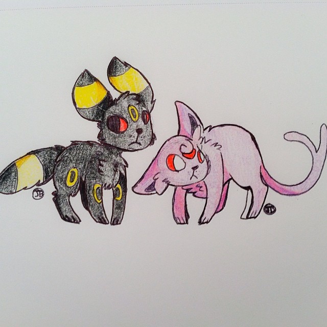 Umbreon and Espeon! I think I might do all the eeveelutions :3